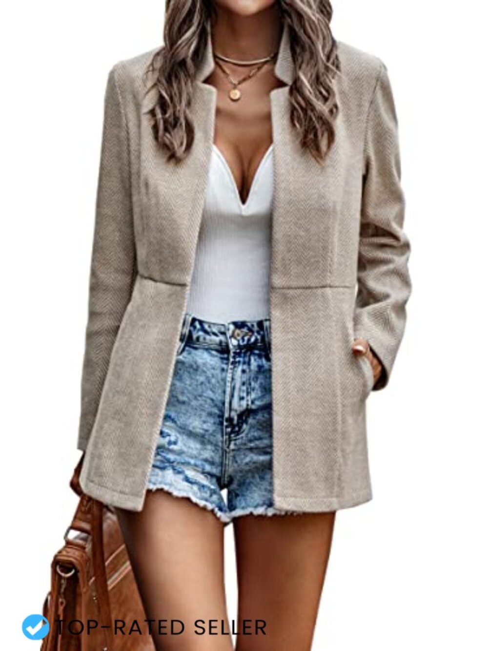 Women's Long Sleeve Open Front Blazer Casual Business Work Office Jacket